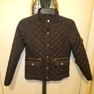 Me Jane Girls Button Front Black/Gold Jacket